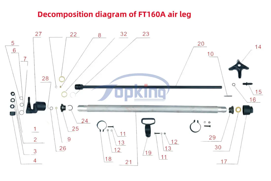 Decomposition diagram of the FT160A air leg